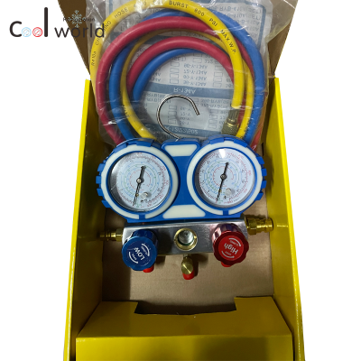 R134 R410A refrigeration manifold gauge set with R410A 1.5m charging hose