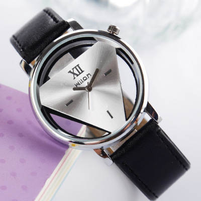 One Piece Dropshipping Watch Men's and Women's Triangle Watch Double-Sided Hollow Fashion Student Couple Non-Mechanical Watch