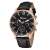 Fashion Men's Business Watch AliExpress New Black Shell Three Eyes Leather-Belt Watch Men's Casual Quartz Watch