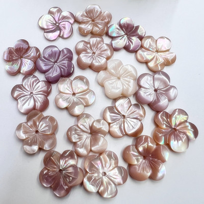 Sea Shell Pink Shell Flower 15mm Five Petal Flower Earrings Ear Studs Antiquity Hair Clasp DIY Handmade Bells of Ireland Accessories