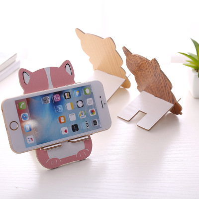 Creative Wooden Phone Bracket Cute Cartoon Desktop Lazy Phone Bracket Tablet Computer Stand Mobile Phone Holder Special Offer