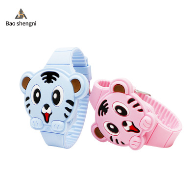 Factory Direct Sales Silicone Watch Unisex Gift Little Tiger Children Flip Play Student LED Electronic Watch