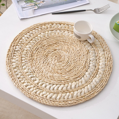 Yijia Japanese-Style Woven Corn Leather Pcemat Straw Pcemat Heat Proof Mat Handmade Casserole Mat Non-Slip Coaster Manufacturer