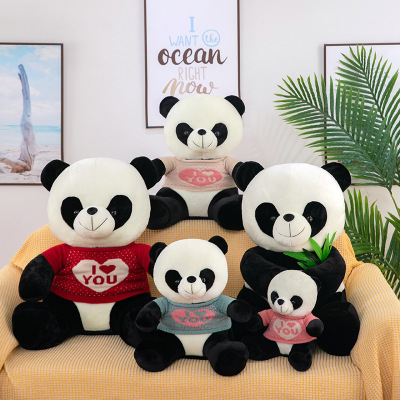 Cute Sweater Panda Plush Toy Doll Pillow Panda Cartoon Doll National Treasure Panda Export