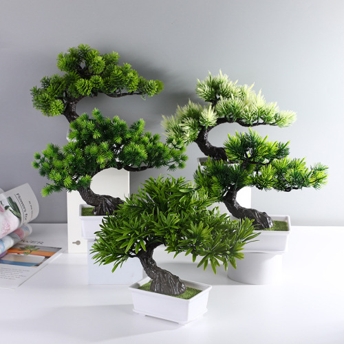 simulation tree simulation bonsai plastic welcome pine decoration home office potted decoration hallway decoration decoration