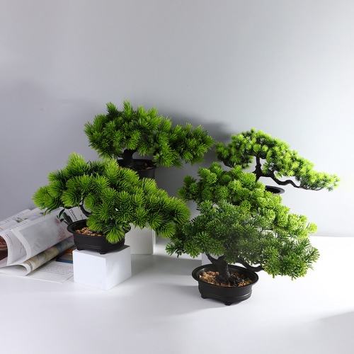 artificial bonsai pine tree decoration artificial plastic welcome pine pot creative home hallway office decorations decoration