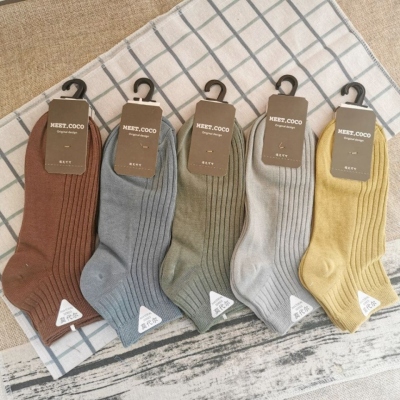 Socks Factory Wholesale Modal Double Needle Men's Boat Socks Solid Color Men's Business Socks