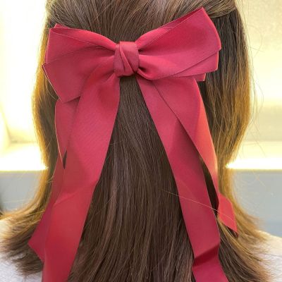 Online Influencer Bow Ribbon Spring Clip Back Head Mori Style Clip Hairware