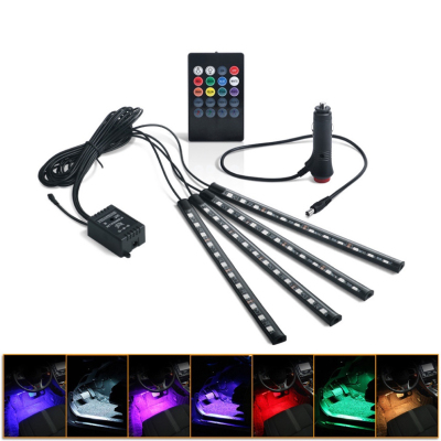 Car Atmosphere Light Sole Ambience Light Led Colorful Remote Control Voice Control RGB Music Rhythm Lamp Sole Light