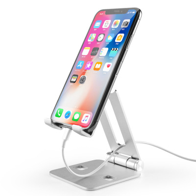 Mobile Phone Stand Double Adjustable Folding Aluminum Alloy Mobile Desktop Stand Live Broadcast Portable Creative Tablet and Phone Holder