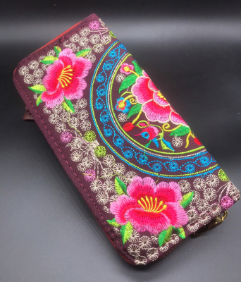 Factory Direct Sales Ethnic Style Creative Embroidered Wallet Double-Sided Embroidered Women's Wallet