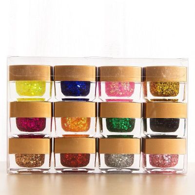 Nail Beauty Products 12 Colors Solid Color Nail Glue/Glass Glue/Sequins Color Plastic/Fine Powder Color Plastic UV Removable Nail Polish Color Plastic