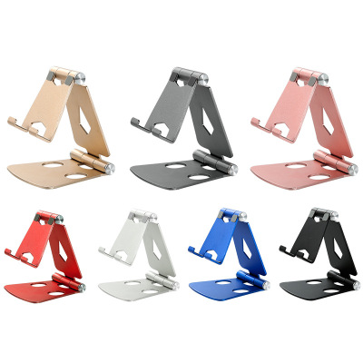 Double Folding Z16 Aluminum Alloy Mobile Phone Bracket Portable Mobile Phone Tablet Desktop Aluminum Alloy Stand for Live Streaming Wholesale