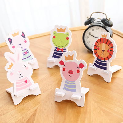 Lazy Cute Cartoon Phone Holder Bedside Table Simple Mobile Phone Holder Tablet PC Wood Plastic Bracket Mobile Phone Stand