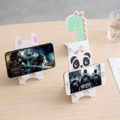 Creative Cute Simple Small Portable and Versatile Bracket Wood-Plastic Plate Lazy Phone Holder Small Fresh Bracket