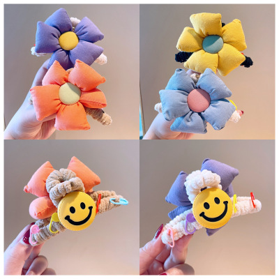 Korean Early Autumn New ~ Candy-Colored Flower Three-Dimensional Sweet Girl Face Washing Colorful Plush Scratching Back Head Grip