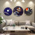 New Chinese Style White Crane Animal Living Room Sofa Back Decorative Painting Light Luxury round Combination Canvas Painting Paintings Wallpaper
