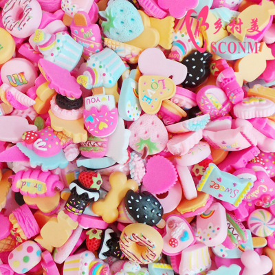 DIY Lucky Bag 500 PCs a Pack Simulation Candy Toy Series Resin Accessories Cream Phone Case Slim DIY Material
