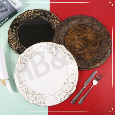 Fashion Roman Pattern Decorative Tray Plate Plate Hotel Wedding Banquet Placemat Plate Plastic Tray  Craft Plate
