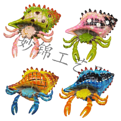 3D Colorful Plastic Hermit Crab Refrigerator Stickers Creative Home Background Decorative Crafts Decorations