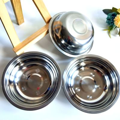 1 Yuan 2 Yuan Shop 16cm Soup Plate Large Steel Bowl Large Rice Bowl Large Steel Bowl Big Soup Basin Soup Plate Eating Iron Bowl Steel Bowl