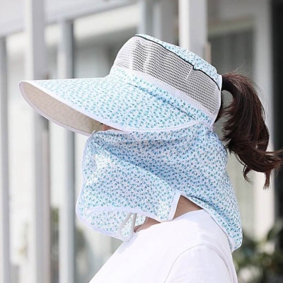Shoulder Pad Sun Hat Women's Summer Sun Protection Big Brim Hat Neck Cover Face Tea Picking Hat Farmers Work Breathable Hat