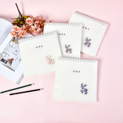 [Weike] Pure White Translucent Square Sketch Notebook Coil Binding Drawing Drawing Drawing Blank Sketchbook