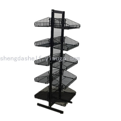 Double-sided hanging cage hanging basket display rack Diagonal cage rack barbed wire rack five layers