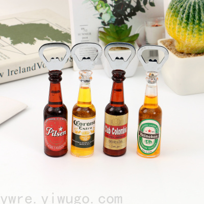 Creative Beer Bottle Bottle Opener Home Personalized Trend Refridgerator Magnets Cross-Border Mini Beer Screwdriver 