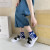 SocksKlein Blue Socks Women's Mid Tube Stockings Spring and Autumn Internet Celebrity Ins Trendy Chessboard Plaid Green