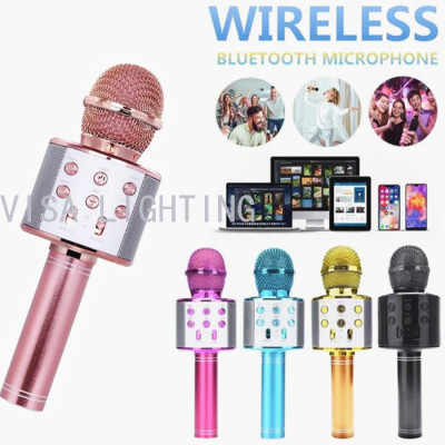 Wireless Bluetooth Condenser Microphone Karaoke Mobile Phone Singing Live Stream Microphone Audio Integrated Microphone