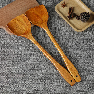 Wooden 39cm Spatula Bamboo Wooden Turner Wholesale Non-Stick Pan Smokeless Pan Long Handle Wooden Turner