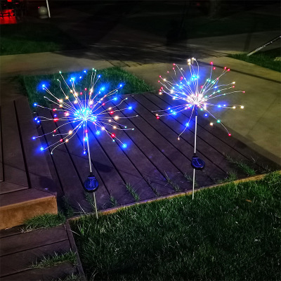 Solar Floor Outlet Copper Wire Lamp Fireworks Lamp Dandelion Lighting Chain Outdoor Courtyard Waterproof Christmas Atmosphere Decorative Lamp