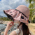 Summer Vinyl Polka Dot Bow Sunhat Female Hollow-out Straw Hat UV Protection Big Brim Face-Covering Sun Bucket Hat