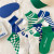 SocksKlein Blue Socks Women's Mid Tube Stockings Spring and Autumn Internet Celebrity Ins Trendy Chessboard Plaid Green