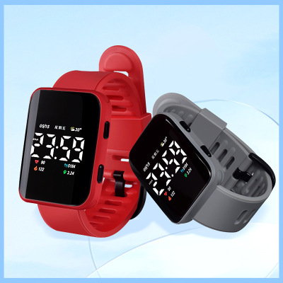 New LED Outdoor Sports Square Children's Electronic Watch Small Square Curved Surface Waterproof Student Electronic Watch Wholesale