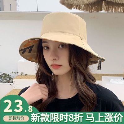 Bucket Hat Hat Female Summer Fantastic Sunproof Hat Sun Hat Sun Face Cover Ultraviolet-Proof Riding Thin and All-Matching