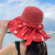 Summer Vinyl Polka Dot Bow Sunhat Female Hollow-out Straw Hat UV Protection Big Brim Face-Covering Sun Bucket Hat