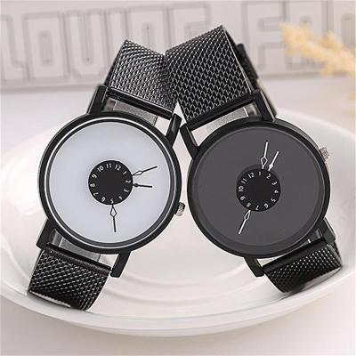 Wish Hot Selling Personalized Inverted Pointer Mesh Strap Watch Female Couple Watch Men's Watch Student Quartz Watch Female