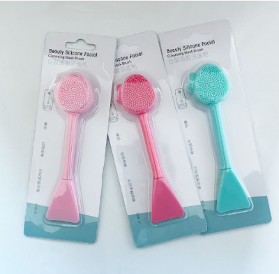 Double-Headed Silicone Facial Mask Brush Face Washing Dual-Use Cleansing Massage Brush DIY Daub-Type Clay Mask Mold Adjustment Stick Beauty Tools