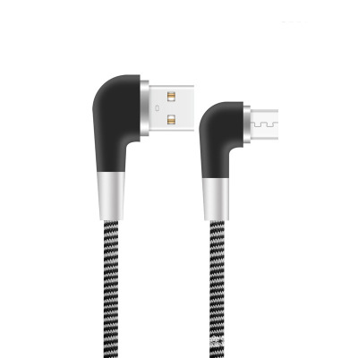 Double Bend Data Cable Nylon-Woven USB Cable for Apple Huawei Type-C Android Charging Cable Wholesale.