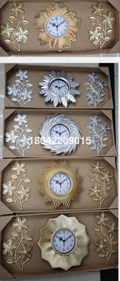 wall mirror clock with flower