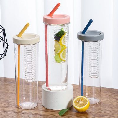 New Plastic Sippy Cup Creative Fruit Portable Plastic Cup 700ml Handy Lemon Sports Bottle