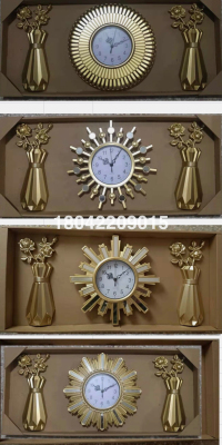 wall clock with flower bottle