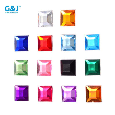 Flat Square Benzene Plastic Acrylic Diamond Ceramic Gravel Block Plastic Toy Ornament Accessories Stick-on Crystals