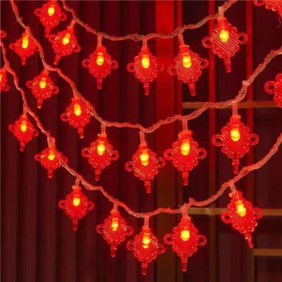 Chinese Knot New Year Layout Ornamental Festoon Lamp LED Lighting Chain Festival Jubilant Decoration Ornamental Festoon Lamp Colored Lantern Flashing Atmosphere Light
