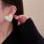 Sterling Silver Needle Exaggerated White Love Heart Earrings Women's Simple Girl Heart All-Match Ins Style Earrings Fashion Earrings