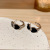 Dark Style Ins Love Heart Enamel Earrings Hip Hop Cool Spade Metal Stud Earrings Sterling Silver Needle Creative Ear Rings
