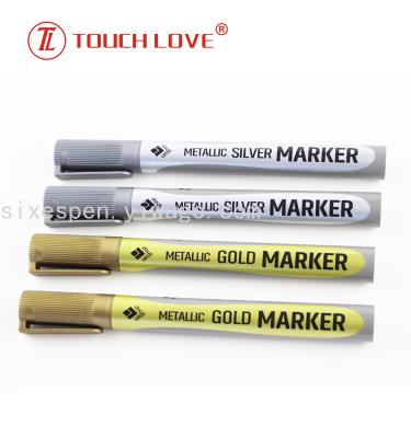 Golden Marking Pen. Silver Marking Pen, Permanent Marker Black Card Pen