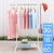 Wholesale Small Clothes Hanger Floor Stainless Steel Simple Single Pole Hanging Cloth Rack Balcony Hanger Drying Rack